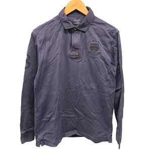 Hackett London Polo Shirt Men's Small Blue Classic Fit Long Sleeve Casual